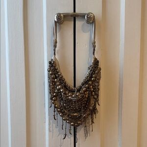 Cesare Paciotti Bronze Beaded Mini Bag